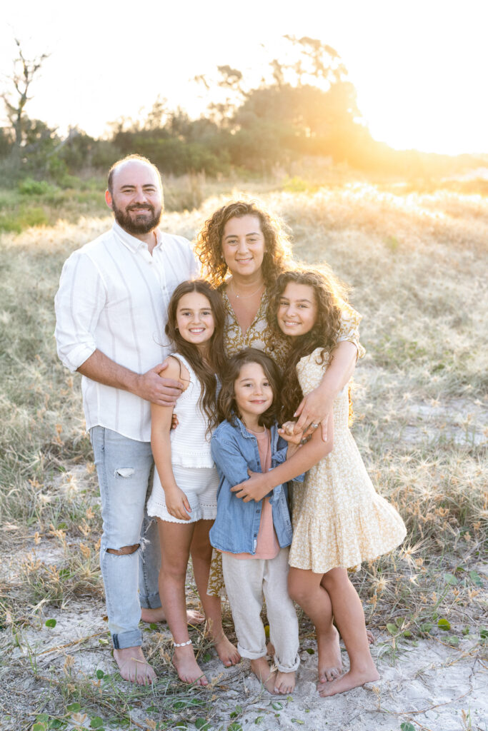 Sutherland Shire family photoshoot with golden light at the beach