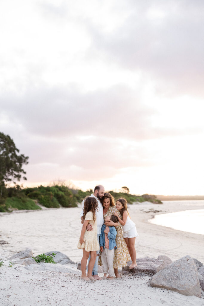 Sutherland Shire family photoshoot with beautiful sunset at Cronulla beach